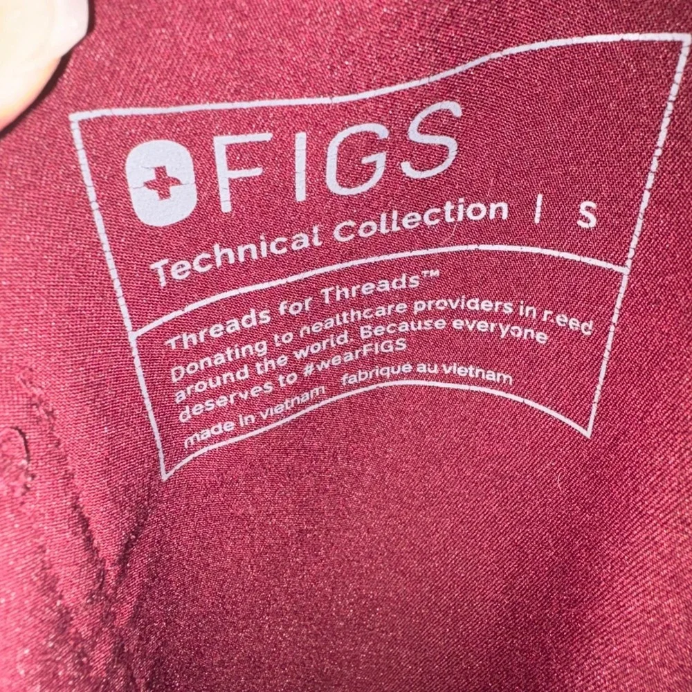FIGS Technical‎ Collection High Waisted Yola Skinny Scrub Pants in Burgundy S